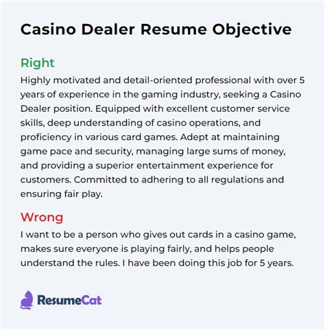20 Top Casino Dealer Resume Objective Examples You .
